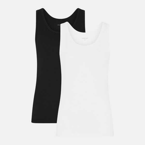 2-Pak Bambus Tank Top - Sort-hvid