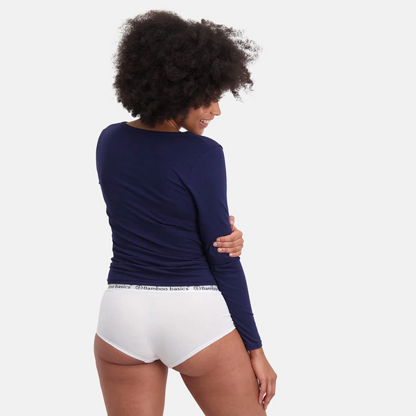 Lara bambus langærmet T-shirt - Navy 2 pak
