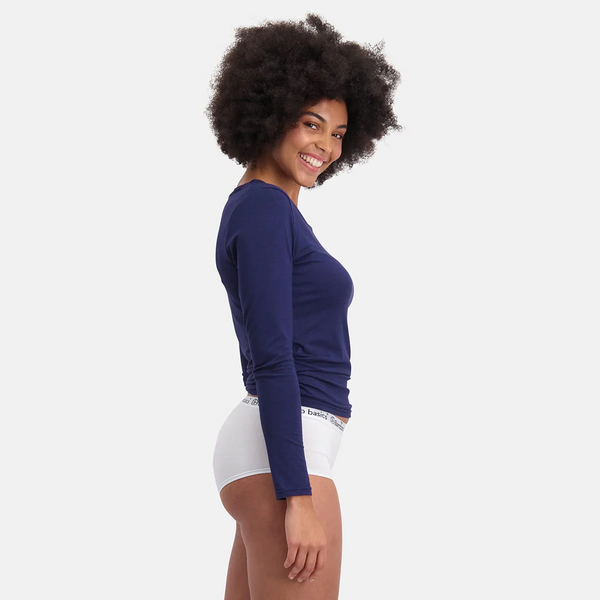 Lara bambus langærmet T-shirt - Navy 2 pak