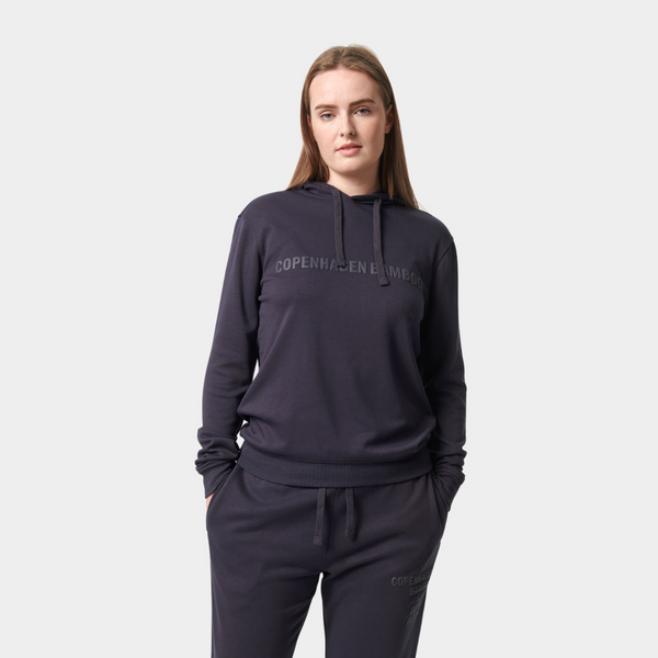 Mørkegrå bambus hoodie med logo