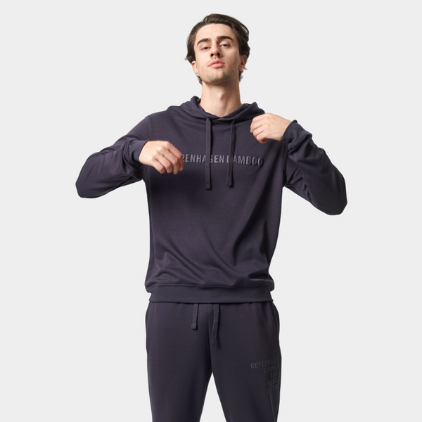 Mørkegrå bambus hoodie med logo
