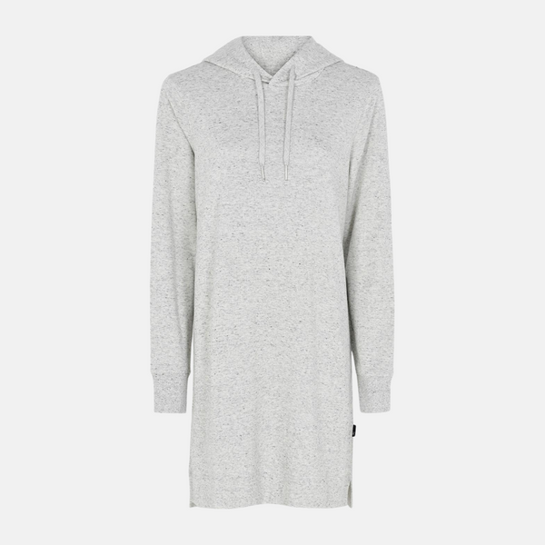 Lysegrå bambus hoodie kjole