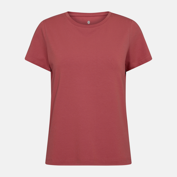 Rød bambus t-shirt med rund hals