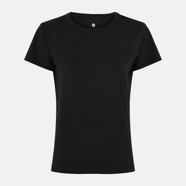 Sort Bambus T-shirt med rund hals