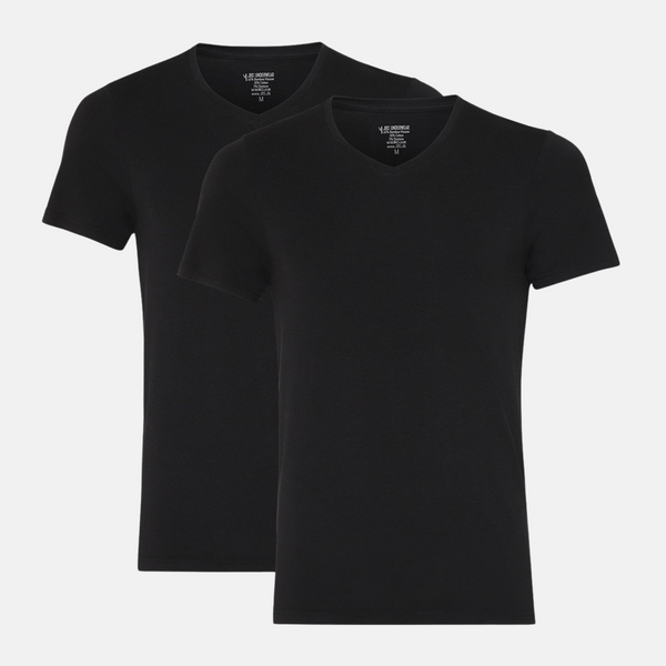 2 sorte slim fit bambus v-hals T-shirt