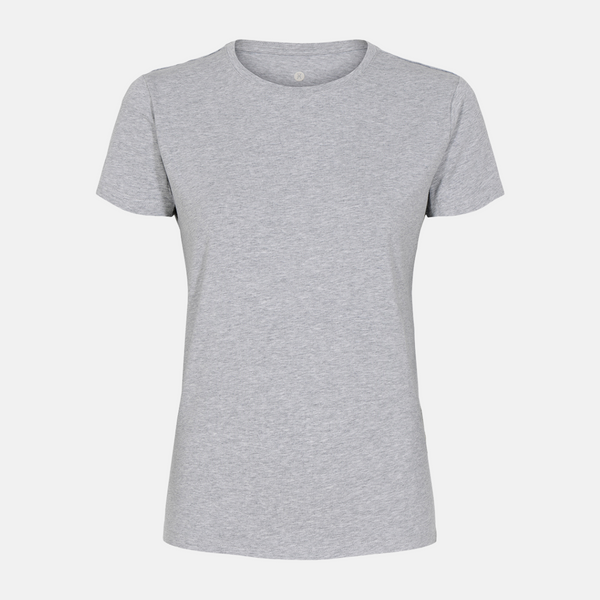 Lysegrå bambus T-shirt med rund hals