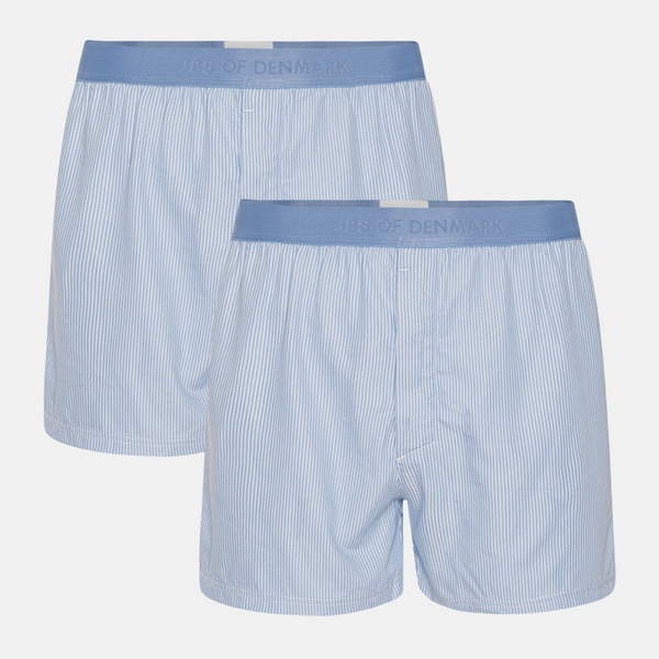 2 par lyseblå stribet bambus boxershorts