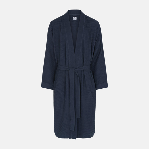 Navy vaflet bambus morgenkåbe