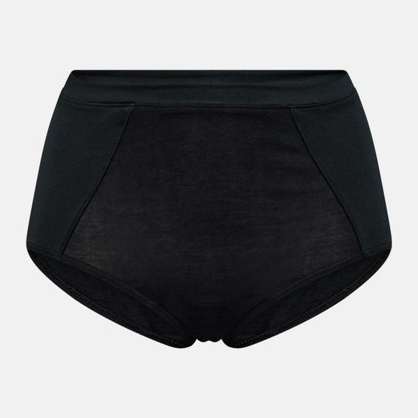 Sorte Bambus maxi trusser med feminine detaljer