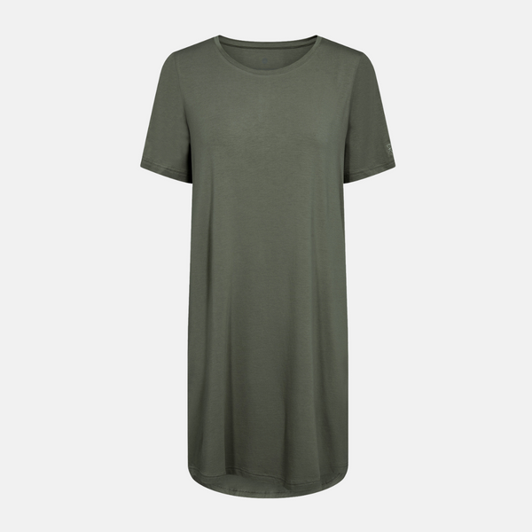 Grøn bambus t-shirt kjole