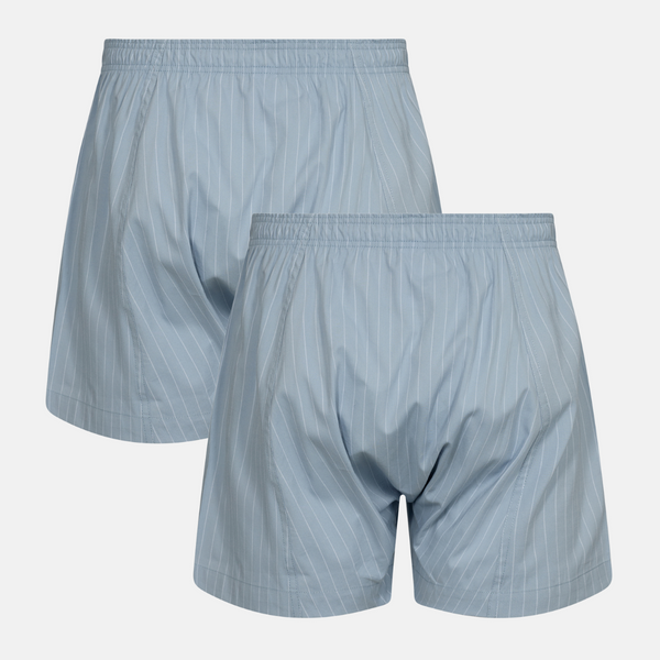 2-pak lyseblå bambus boxershorts i poplin