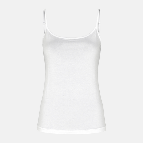 Hvid bambus tank top tynd strop