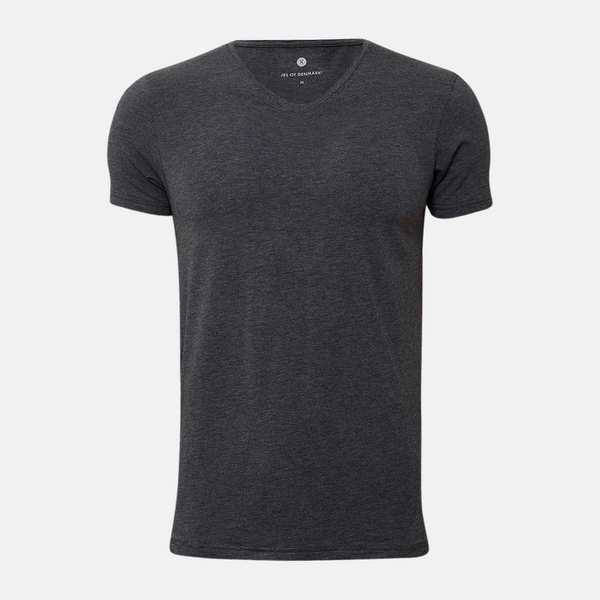 Mørkegrå v-hals bambus T-shirt