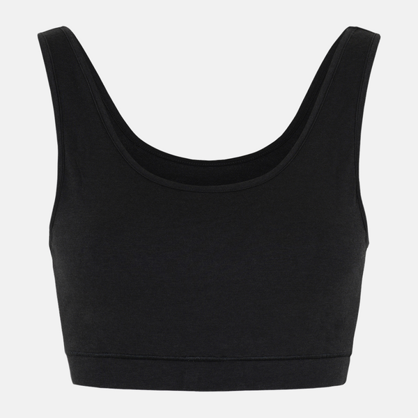 Sort BH top i bambus med bred strop