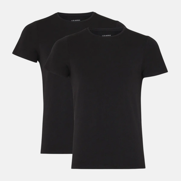 2 sorte slim fit bambus crew neck T-shirt