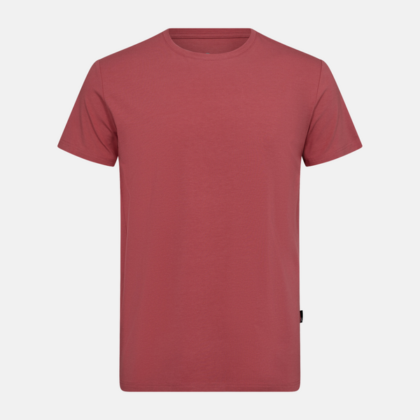 Rød bambus o-neck t-shirt