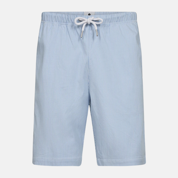 Lyseblå stribet bambus natshorts