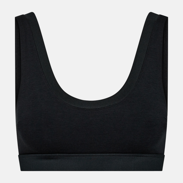 Sort bambus BH top med feminine detaljer