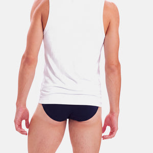 2 pak hvid bambus tank tops fra Lindbergh – model bagfra