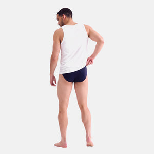 2 pak hvid bambus tank tops fra Lindbergh – model helfigur bagfra