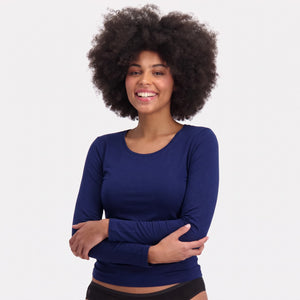 2 pak Blå langærmet bambus T-shirt fra Bamboo Basics