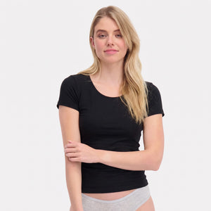 2 pak Sort bambus T-shirt fra Bamboo Basics