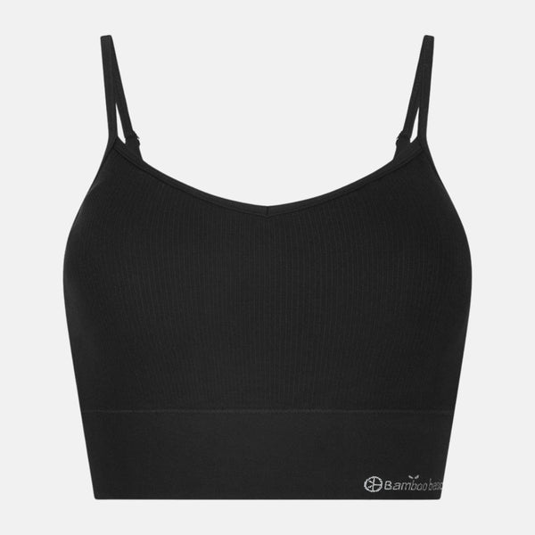 Sort bambus BH v-hals med foring