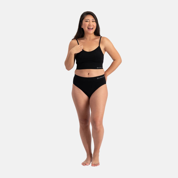 Sort bambus BH v-hals med foring