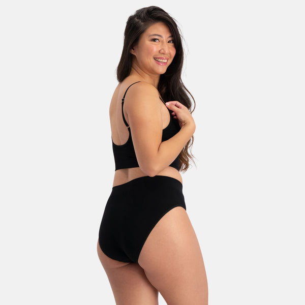 Sort bambus BH v-hals med foring