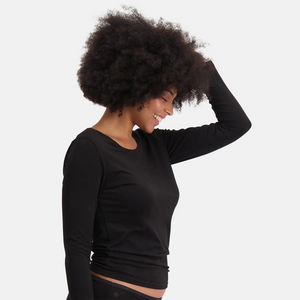 2 pak Sort langærmet bambus T-shirt fra Bamboo Basics