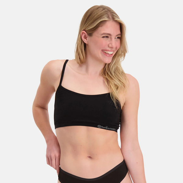 Elle bambus BH med justerbare stropper -  sort 2 pak