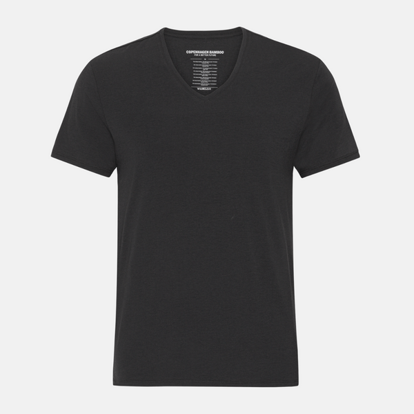 Sorte slim fit v-hals bambus T-shirts - 2 pak