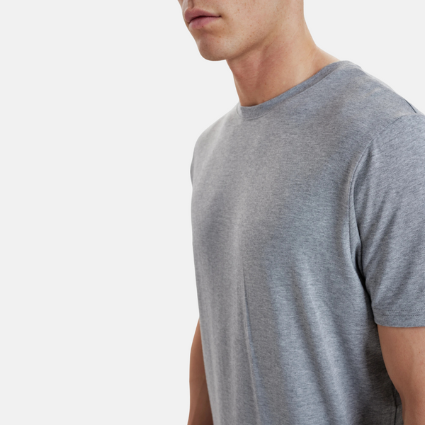 Lysegrå bambus crew neck T-shirt