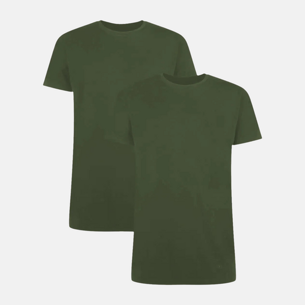 Ruben bambus crew neck T-shirt - mørkegrøn 2 pak