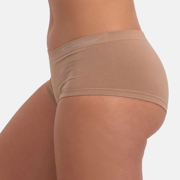 Sophie bambus hipsters med smal elastikkant - tan nude 2 pak