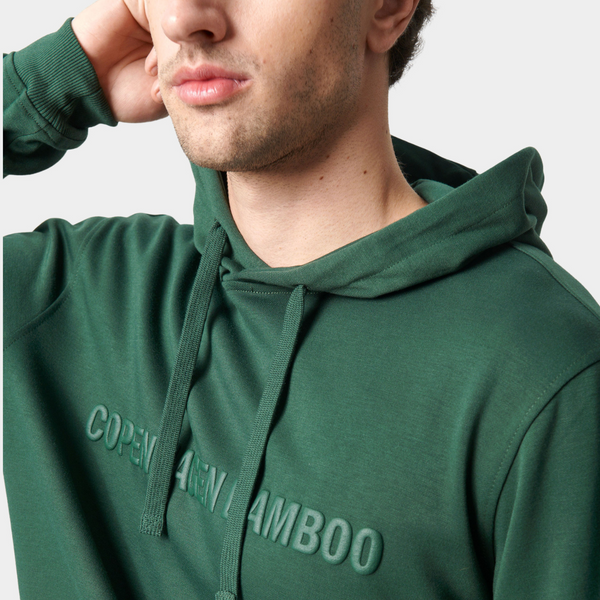 Grønt bambus hoodie joggingsæt med logo