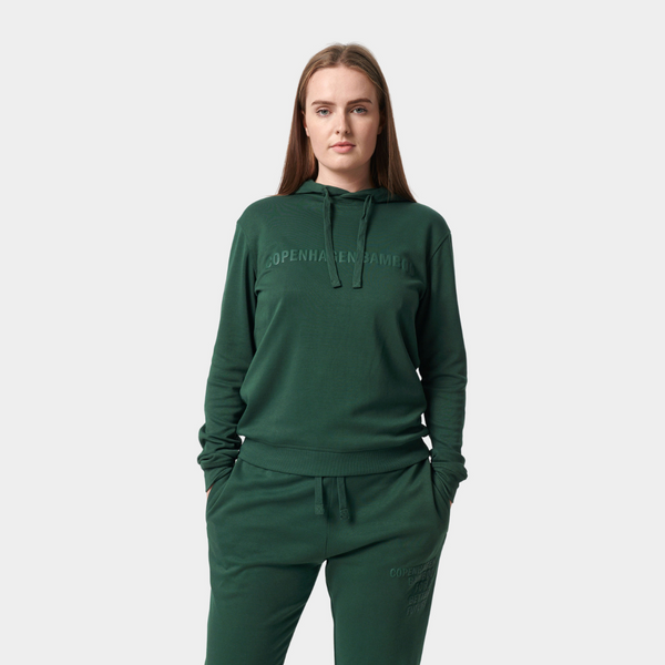 Grøn bambus hoodie med logo
