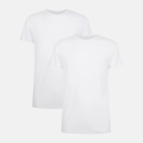Ruben bambus crew neck T-shirt - hvid 2 pak