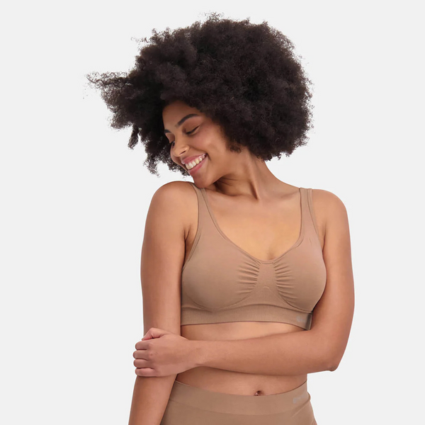 Fleur bambus vatteret bh uden bøjle - tan nude