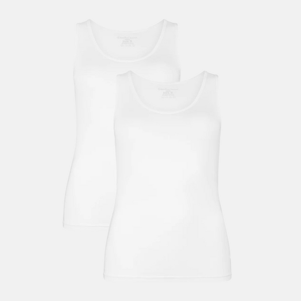 Anna bambus tank top - hvid 2 pak
