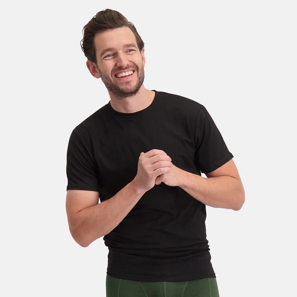 Ruben bambus crew neck T-shirt - sort 2 pak