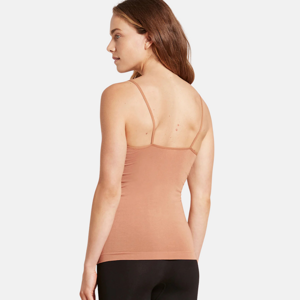 Pale nude bambus top med tynde stropper