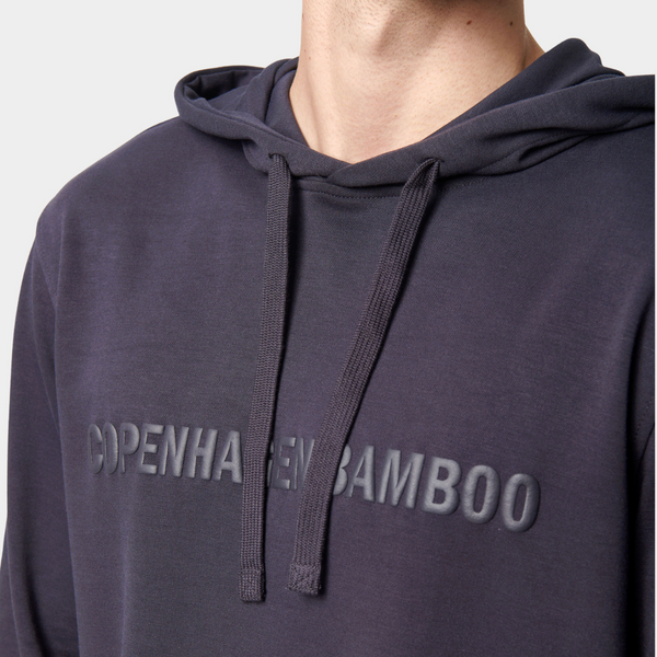 Mørkegråt bambus hoodie joggingsæt med logo