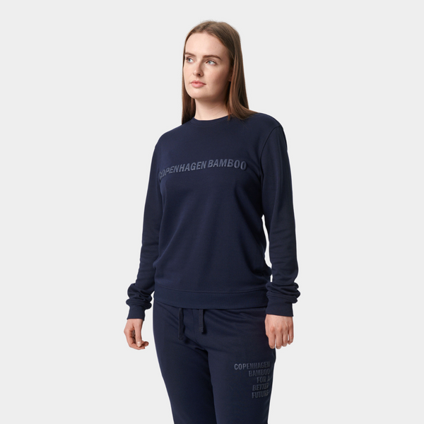Navy bambus sweatshirt med logo