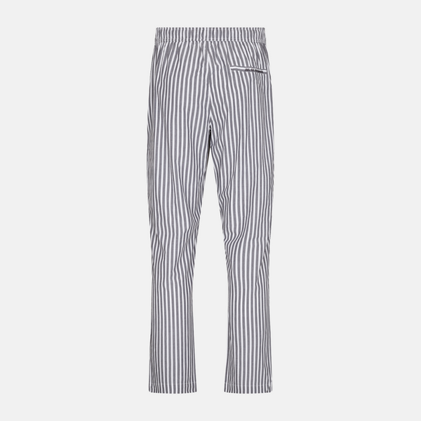 Bambus pyjamasbukser med brede hvide og grå striber