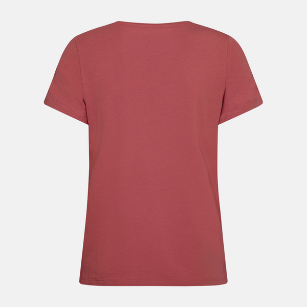 Rød bambus t-shirt med rund hals