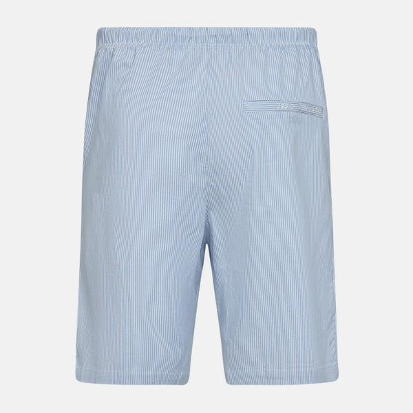 Lyseblå stribet bambus natshorts
