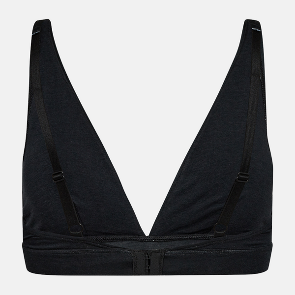 Sort bambus trekant BH med feminine detaljer