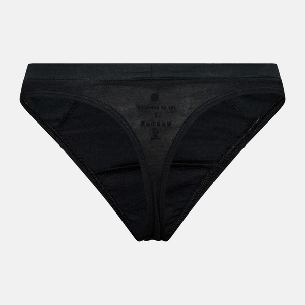 Sorte Bambus g-streng trusser med feminine detaljer