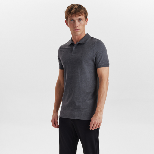 Mørkegrå pique bambus polo shirt